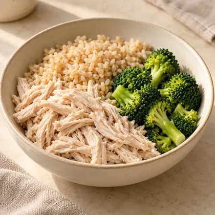 Pollo con arroz integral y brócoli Pollo con arroz integral y brócoli