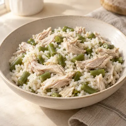 Pavo con arroz y ejotes