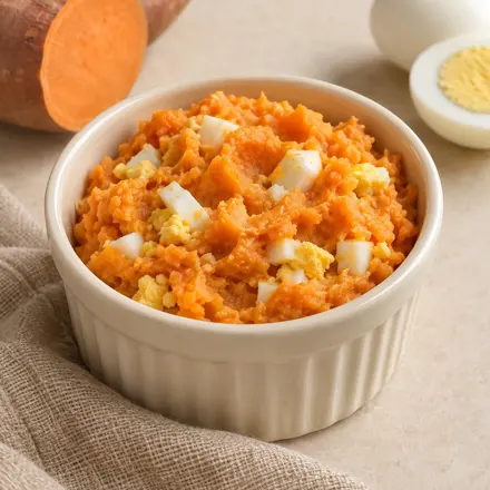 Puré de camote con huevo Puré de camote con huevo