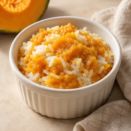 Cucharada de arroz y calabaza Cucharada de arroz y calabaza