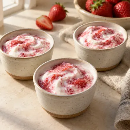 Vasitos de fresa y yogur