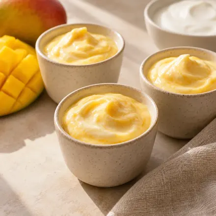 Cremita de mango y yogur